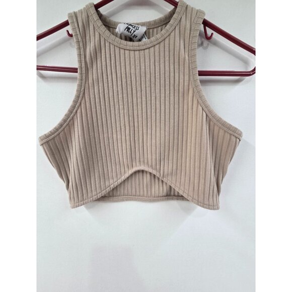 Princess Polly Women's Tank Top Crop Top Rib Knit Tan Size 6 - Picture 2 of 6